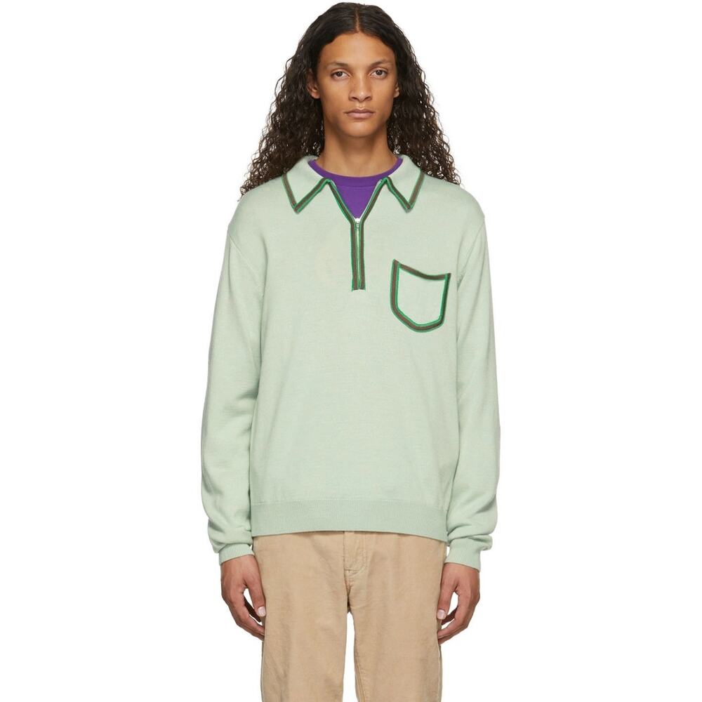 Awake NY Size Green Sweet Memory Knit Polo Clothbase UNISEX One Size Pullover